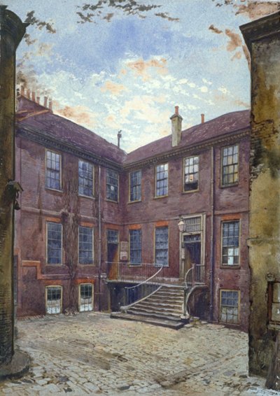 Vista de una casa antigua en Great Winchester Street, Ciudad de Londres de John Crowther