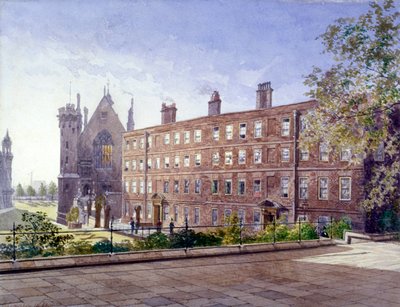 Vista de los números 3 y 4 Garden Court, Middle Temple, Londres, 1883 de John Crowther