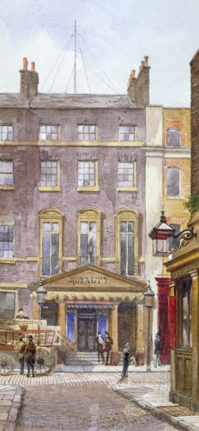 Vista del Nuevo Teatro Royalty, Dean Street, Westminster, Londres, 1882 de John Crowther