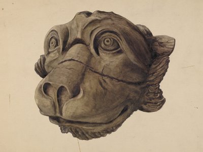 Gárgola de cabeza de gato de John Davis