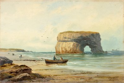 Marsden Rock, c.1885-1910 (óleo sobre tabla) de John Davison Liddell