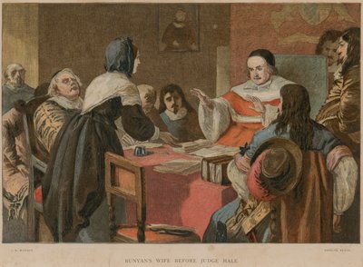 La esposa de Bunyan ante el juez Hale de John Dawson Watson