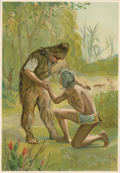 Escena de Robinson Crusoe de Daniel Defoe, 1892 de John Dawson Watson