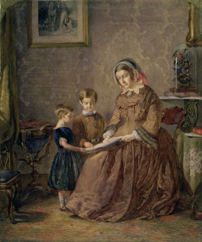 La lección de lectura, 1855 de John Dawson Watson