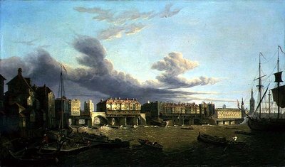 Vista del Puente Viejo de Londres como era en 1747 de John Dean Paul