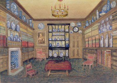 La sala de la mañana, Bowden Hall, Upton St. Leonards, Gloucester de John Dearman Birchall
