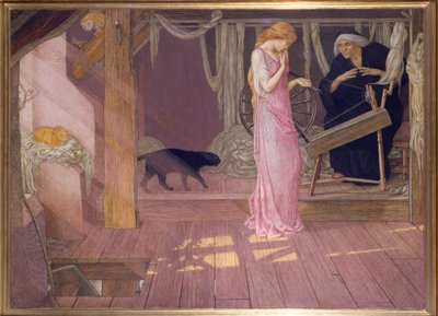 La Bella Durmiente: La Princesa se pincha el dedo de John Dickson Batten