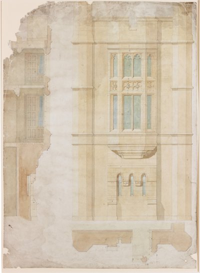 Diseño para Ventana Oriel, Holme Eden de John Dobson