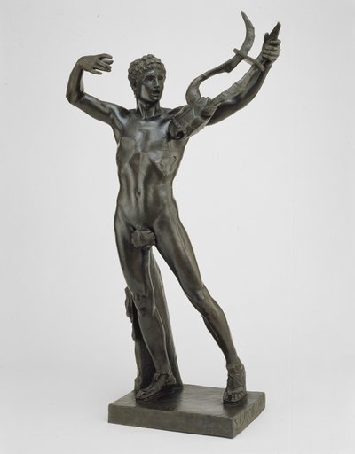 El joven Sófocles liderando el coro de la victoria después de la batalla de Salamina, modelado en 1885, fundido en 1911 de John Donoghue