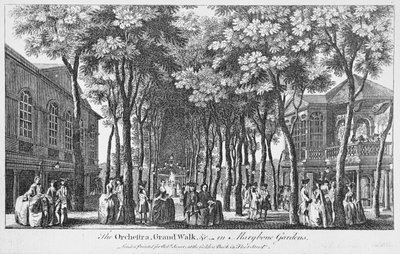 Una vista de la Orquesta con la Banda de Música, el Gran Paseo en los Jardines de Marybone de John Donowell