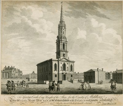 Vista noroeste de la iglesia de St Giles en los Campos, Londres de John Donowell