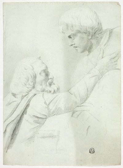 Hombre y niño barbudos (de Bas-Relief) de John Downman
