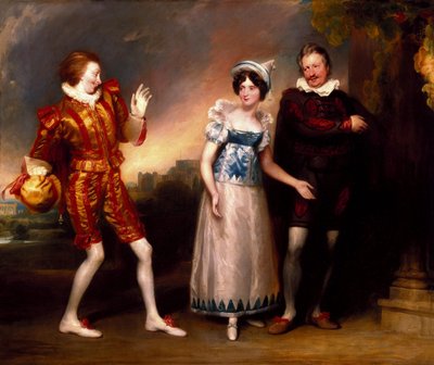 Master Page, Anne Page y Slender por John Downman, ARA de John Downman