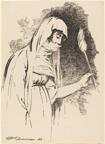 Mujer Oriental Sosteniendo una Antorcha de John Downman