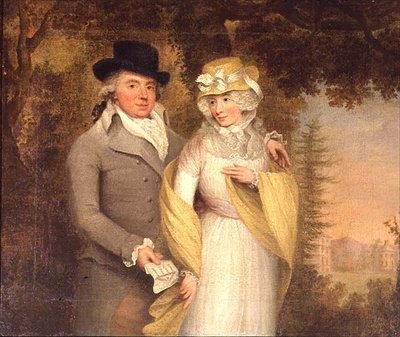 Retrato de un caballero y su esposa en un parque de John Downman