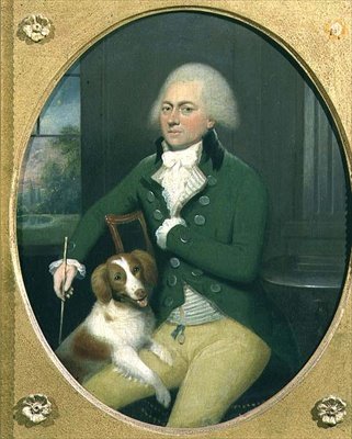 Retrato de un caballero con su perro de John Downman