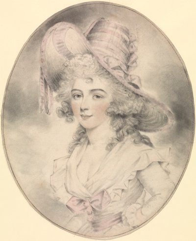 Retrato de una dama, mirando a la izquierda de John Downman