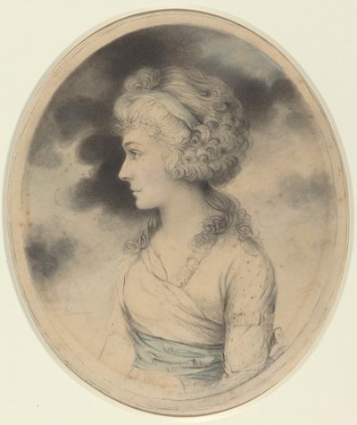 Retrato de una Mujer con una Banda Azul de John Downman