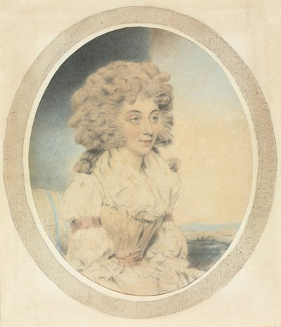 Joven dama sentada mirando a la derecha de John Downman