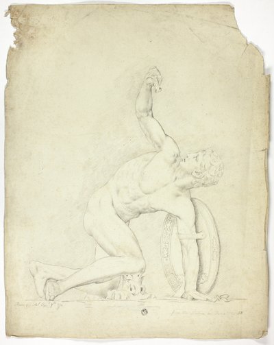 Guerrero herido de la estatua en Roma de John Downman