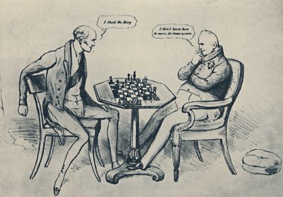 Una partida de ajedrez: Lord Grey jugando con William IV, 1948 de John Doyle