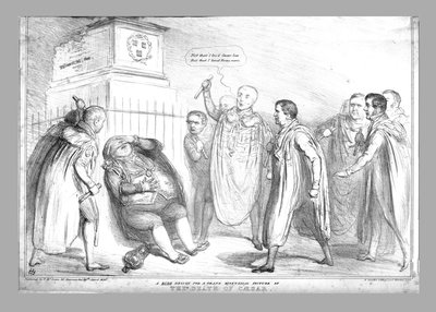 Un diseño rudo para una gran pintura histórica de La muerte de César, 1836 de John Doyle