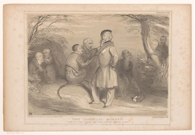 Lord Palmerston en het land van de apen El mono viajero. Copiado con gran libertad del cuadro inimitable de Edwin Landseer (título sobre objeto) Bocetos HB (título de la serie en el objeto) de John Doyle
