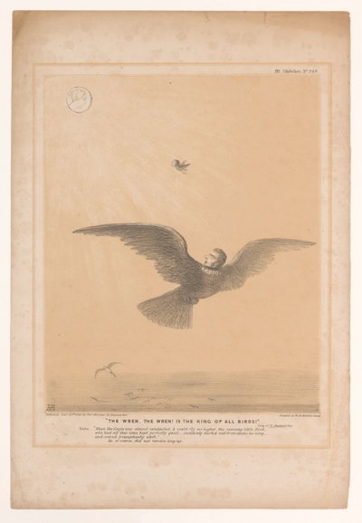 Spotprent conoció a Lord Russell como Winterkoninkje ¡El reyezuelo, el reyezuelo! ¡Es el rey de todas las aves! (título en el objeto) Bocetos HB (título de la serie en el objeto) de John Doyle