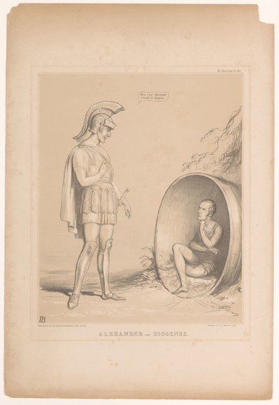 Spotprent conoció a Sir Robert Peel Alejandro y Diógenes (título sobre el objeto) Bocetos HB (título de la serie en el objeto) de John Doyle