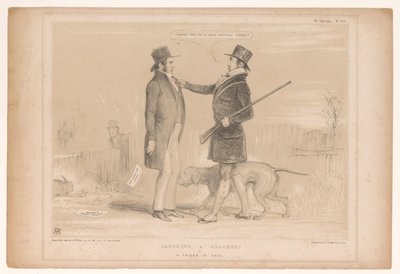 Caricatura sobre la política interna inglesa ¡Atrapar a un cazador furtivo! o Un amigo necesitado (título en objeto) Bocetos HB (título de la serie en el objeto) de John Doyle
