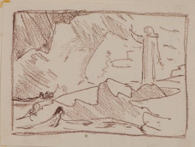 Columba bendiciendo sirenas (lápiz) de John Duncan