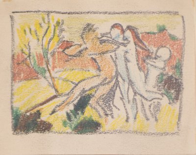 Sin título [Tres figuras femeninas reteniendo a un hombre] de John Duncan