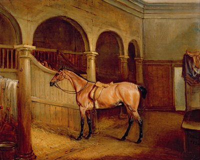 El caballo ruano de Lord Villiers en los establos de Middleton Park de John E. Ferneley