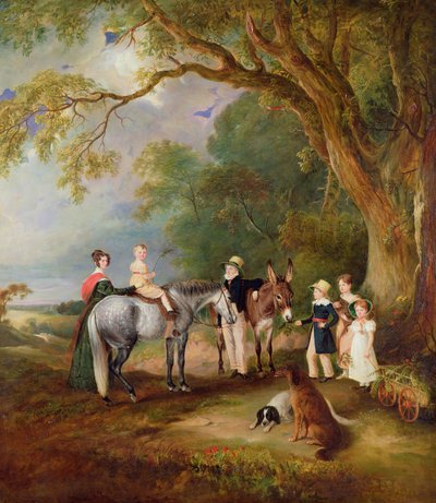 Miss Catherine Herrick con sus sobrinas y sobrinos, los cinco hijos mayores del Rev. y la Sra. Henry Palmer, 1827 de John E. Ferneley