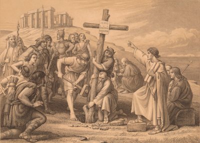 La Primera Predicación del Cristianismo en Gran Bretaña, c. 1900 de John Easton
