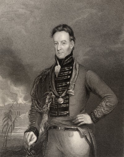 Sir Charles Shipley, Gobernador de Granada, grabado por H. Cook, de 