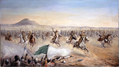 La carga del 21º de Lanceros en Omdurman, 2 de septiembre de 1898 (óleo sobre lienzo) de John Edward Chapman Mathews