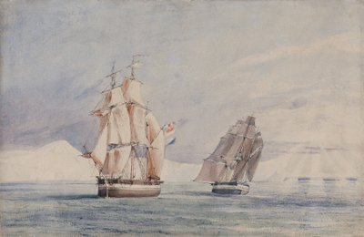 Buques H.M. Erebus y Terror en el Mar de Ross de John Edward Davis