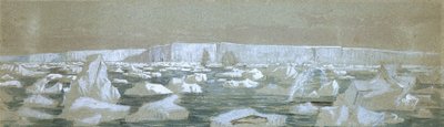 Parte de la Barrera Polar Sur, 2 de febrero de 1841 (acuarela) de John Edward Davis