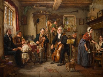 Ensayo filarmónico en una granja, 1860 de John Evan Hodgson