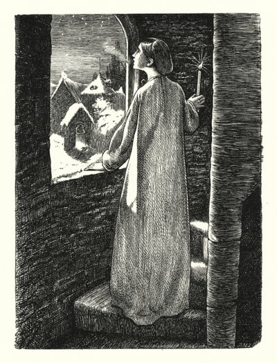 La Víspera de Santa Inés de John Everett (after) Millais