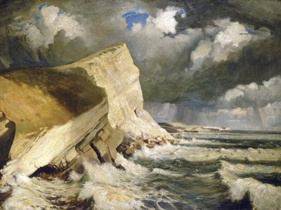 Lulworth Creek, en Dorset (Inglaterra). Óleo sobre lienzo de Herbert Barnard John Everett (1876-1949) de John Everett