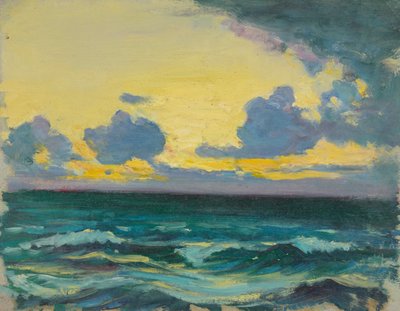 Paisaje marino, Finales del siglo XIX - mediados del siglo XX (óleo sobre papel) de John Everett