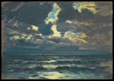 Paisaje marino, Finales del siglo XIX - mediados del siglo XX (óleo sobre papel) de John Everett