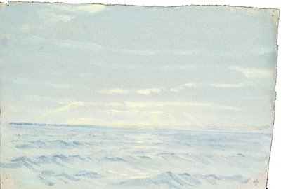 Paisaje marino, Finales del siglo XIX - mediados del siglo XX (óleo sobre papel) de John Everett