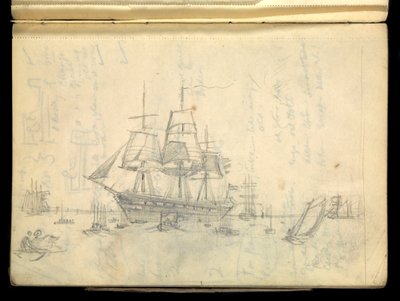 Paisaje marino, Cuaderno de bocetos de John Everett
