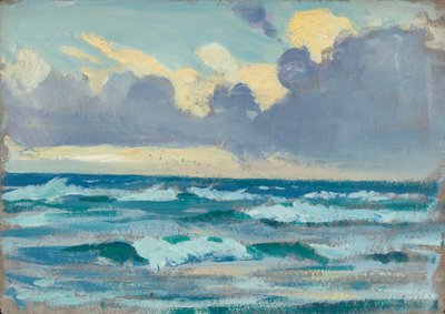 Paisaje marino, finales del siglo XIX - mediados del siglo XX (óleo sobre papel) de John Everett