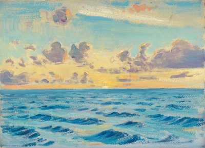 Paisaje marino, finales del siglo XIX - mediados del siglo XX (óleo sobre papel) de John Everett