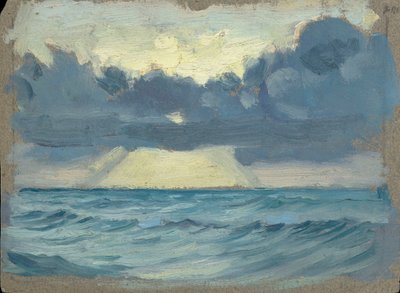 Paisaje marino, finales del siglo XIX - mediados del siglo XX (óleo sobre papel) de John Everett