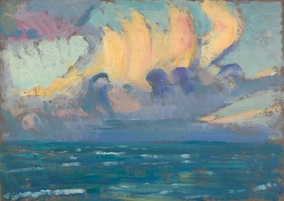 Paisaje marino, finales del siglo XIX - mediados del siglo XX (óleo sobre papel) de John Everett